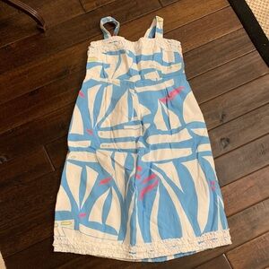 Lilly Pulitzer Girls Dress Blue and White Cotton with sailboats Size 16